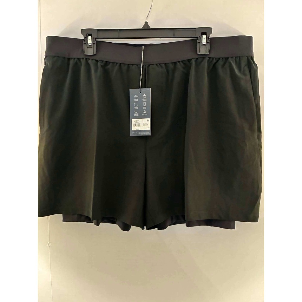 VRST Mens XL 2-in-1 Elevate Shorts Black Lined Stretch Training Gym NWT